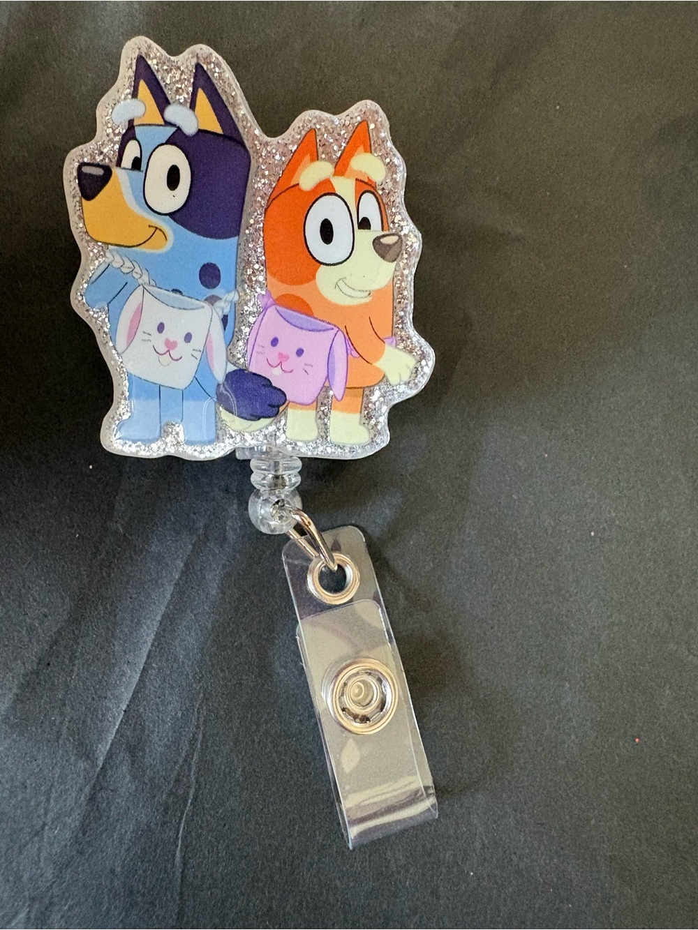 Disney Blue and Orange Bluey Retractable Badge Reel